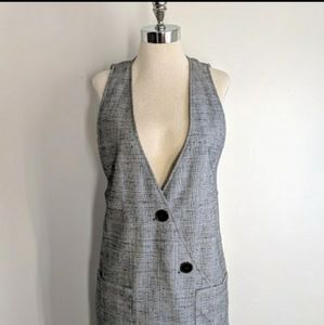 vintage 80's houndstooth plaid midi jumper dress